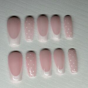 Pink and White Polka Dot Press-On Nails